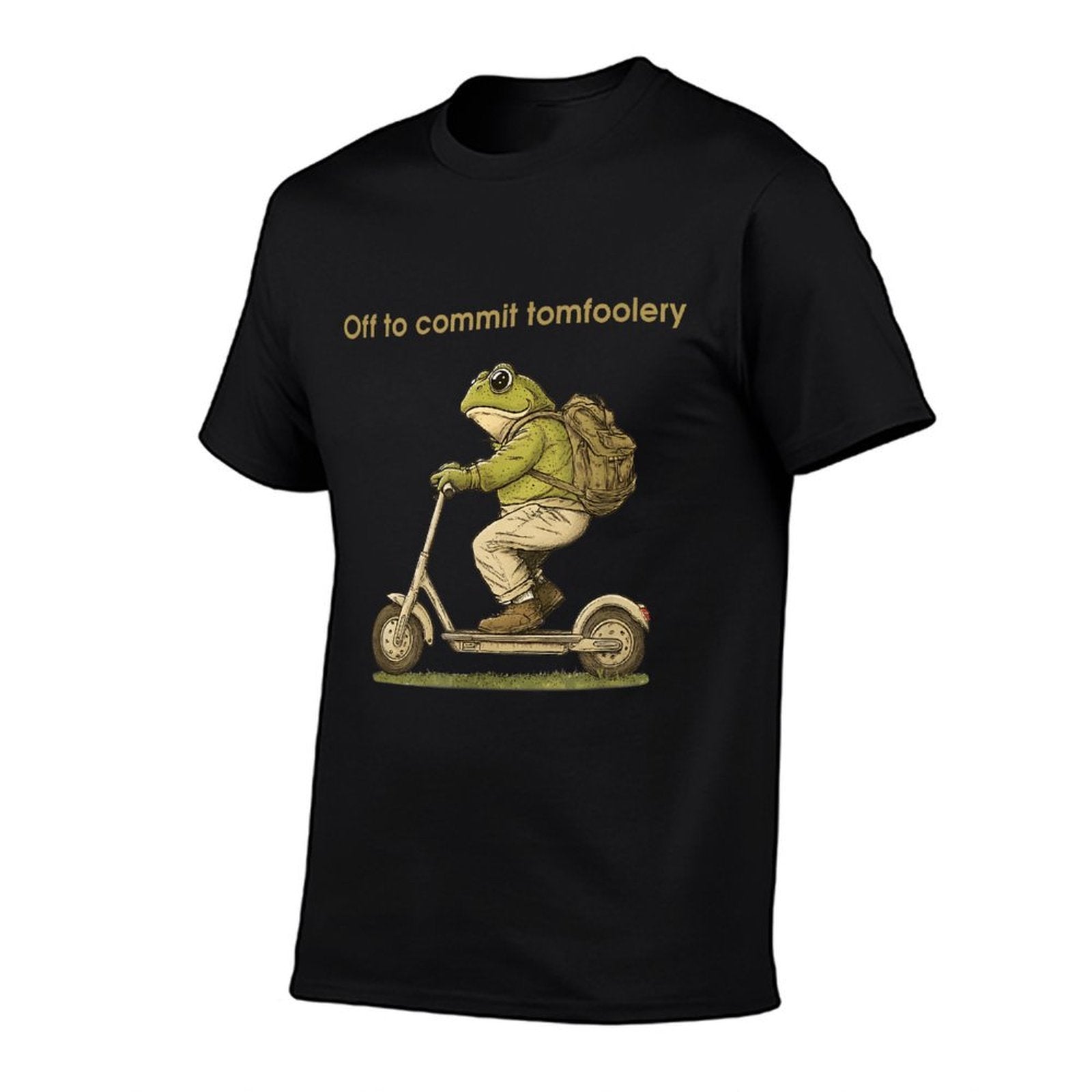 Off To Commit Tomfoolery Funny Frog Toad Scooter  Vintage-inspired T-Shirt