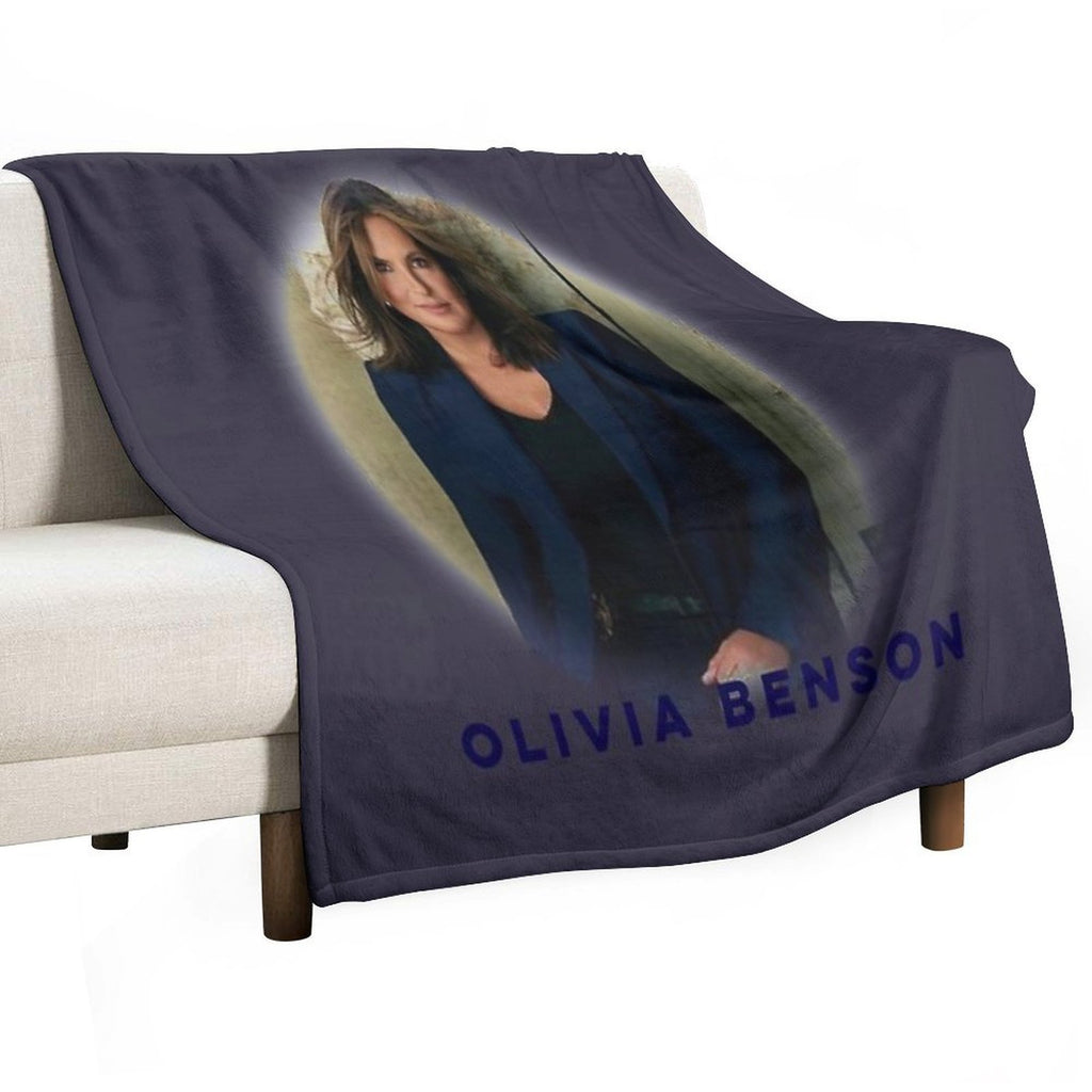 Music Vintage Olivia Benson Easy Care Throw Blanket