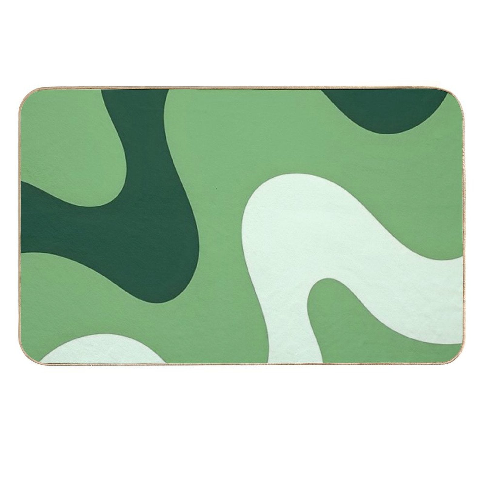 Verdant Echoes Organic Green Flow Abstract  Repositionable Bath Mat