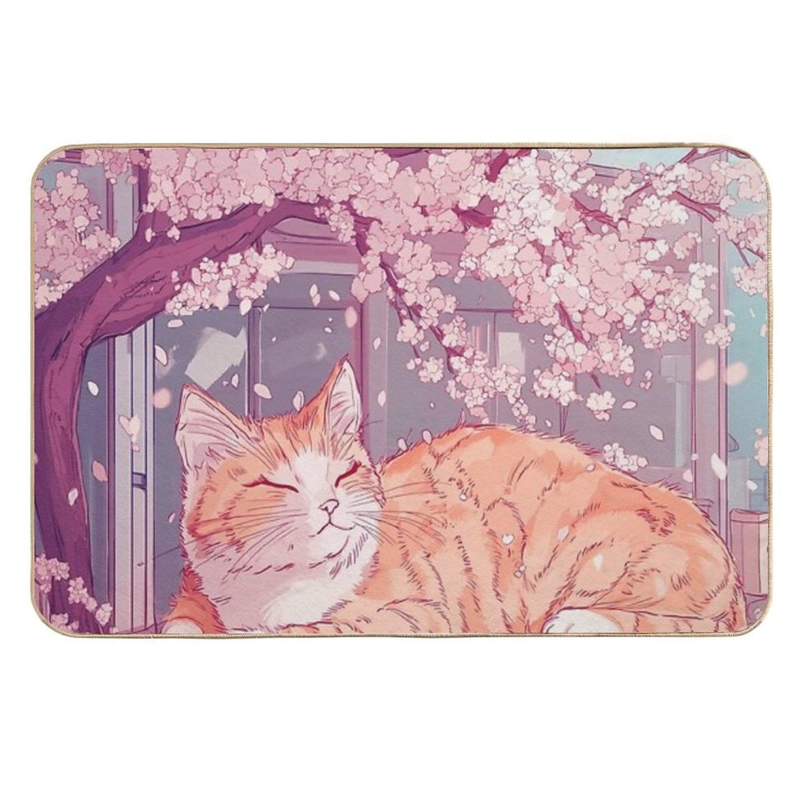Lofi Cat  Non-Slip Bath Mat