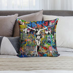 Banksy Shopping Jesus Pop Street Art Mashup Soft Skin-Friendly Throw Pillow