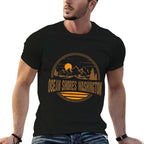 Retro Ocean Shores, Washington State Gift  Soft T-Shirt