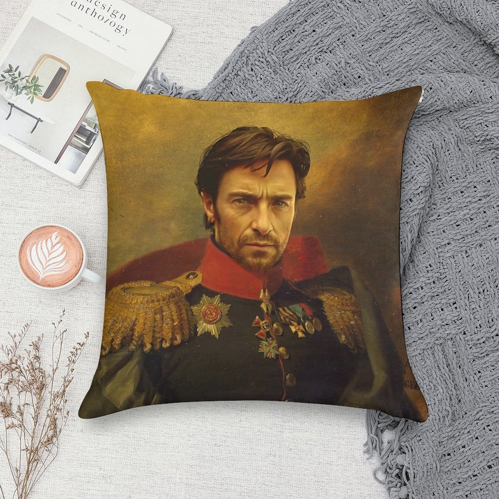 Hugh Jackman - Replaceface Soft Easy Maintenance Throw Pillow