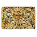 BIRDS ON ACANTHUS LEAVES ,ROSES ,VINE AND GRAPES IN ORANGE YELLOW, Art Nouveau Floral  Odorless Bath Mat