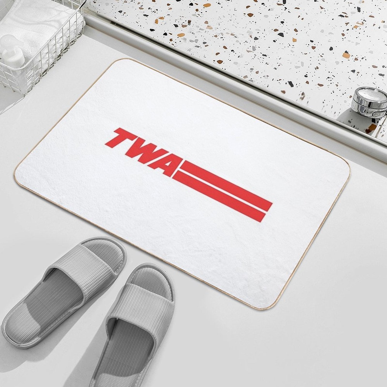 TWA Airlines - Vintage Logo  Absorbent Bath Mat