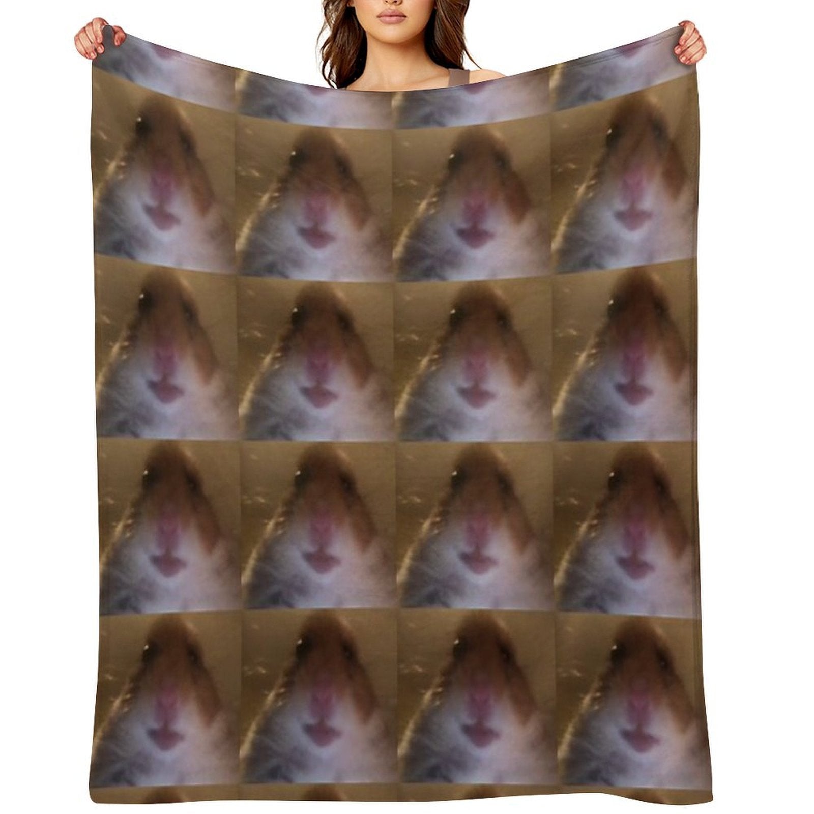 Staring Hamster Compact Throw Blanket