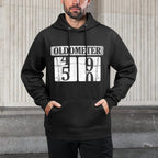 Oldometer Turning 50 Years Old - Car Guy 50th Birthday All-Day Comfort Hoodie
