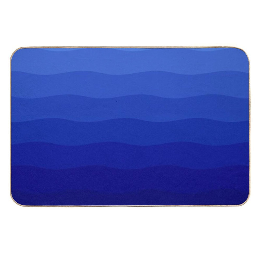 Soothing Blue Ocean Waves Pattern  Dirt-Trapping Bath Mat