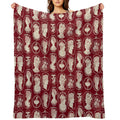 Cameos - Red Gift-ready Throw Blanket