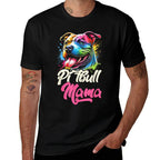 Pitbull Mama Colorful Pittie Mom Mothers Day Dog Lover  Fade-proof Color T-Shirt