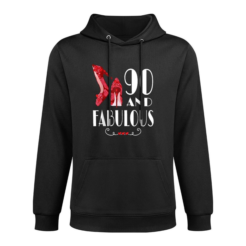 90th Birthday Im 90 And Fabulous Adjustable Hood Hoodie