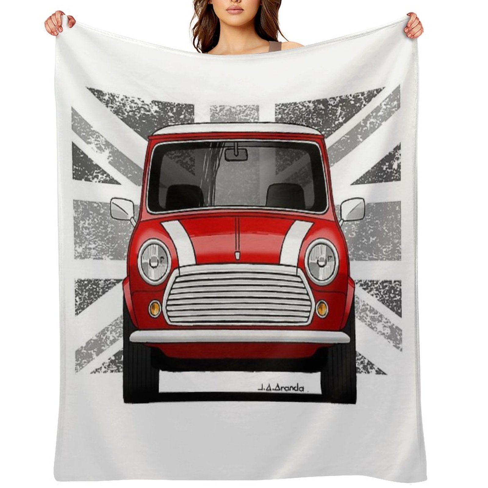 The Classic British Utility with A Union Jack Bottom Plush Throw Blanket