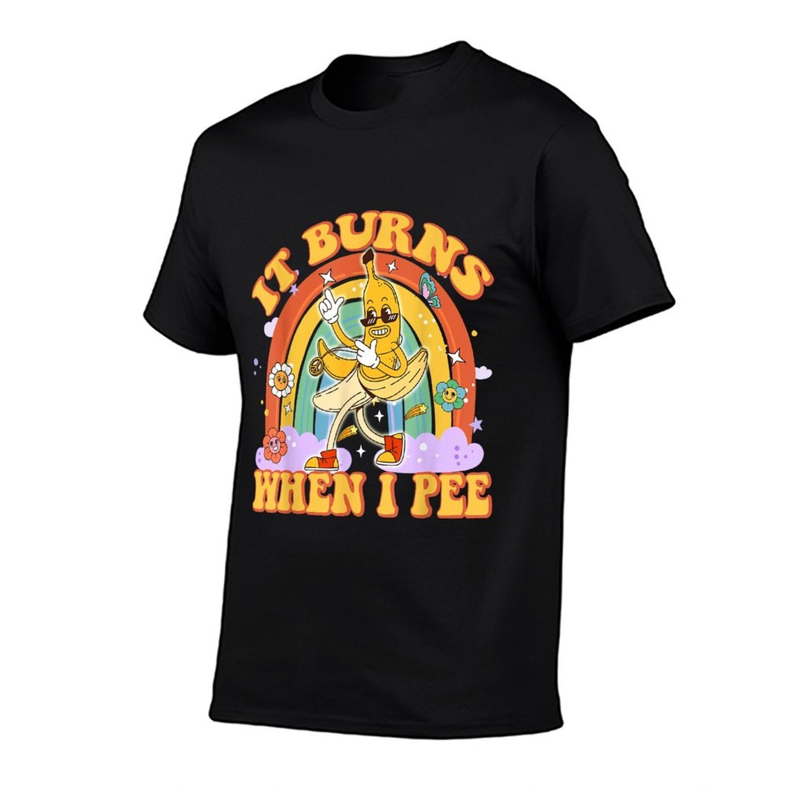It Burns When I Pee Funny Sarcastic Ironic Y2K Inappropriate  Heathered Texture T-Shirt