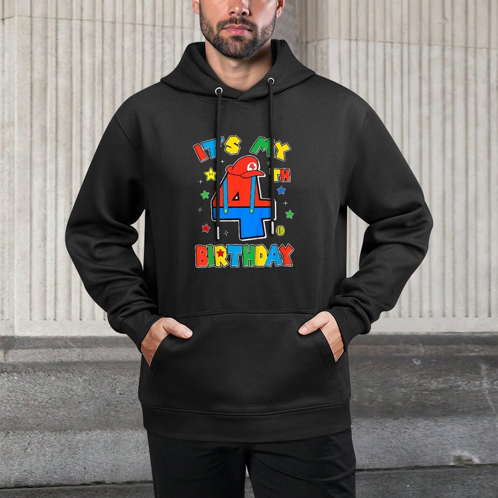 Kids 4th Birthday Boy Super Gamer Gaming Theme B-day Party Boys Machine Washable Hoodie
