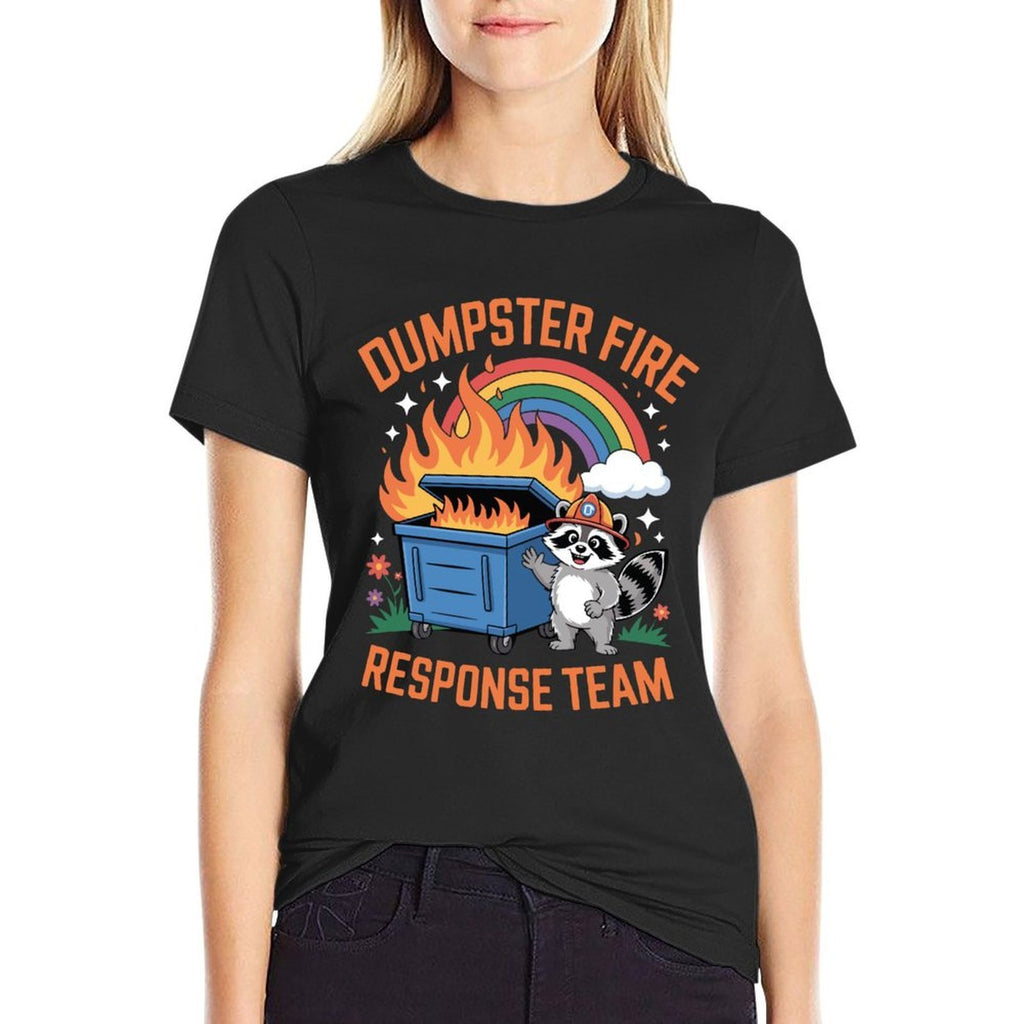 Dumpster Fire Response Team Sarcastic Office Raccoon Meme  Classic T-Shirt