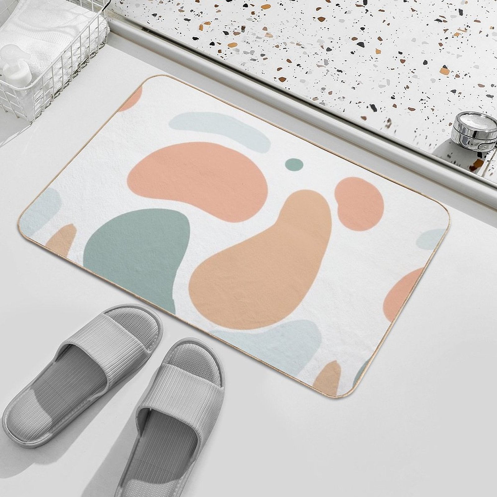 Color Pallete Organic Abstract Art Boho Durable Bath Mat