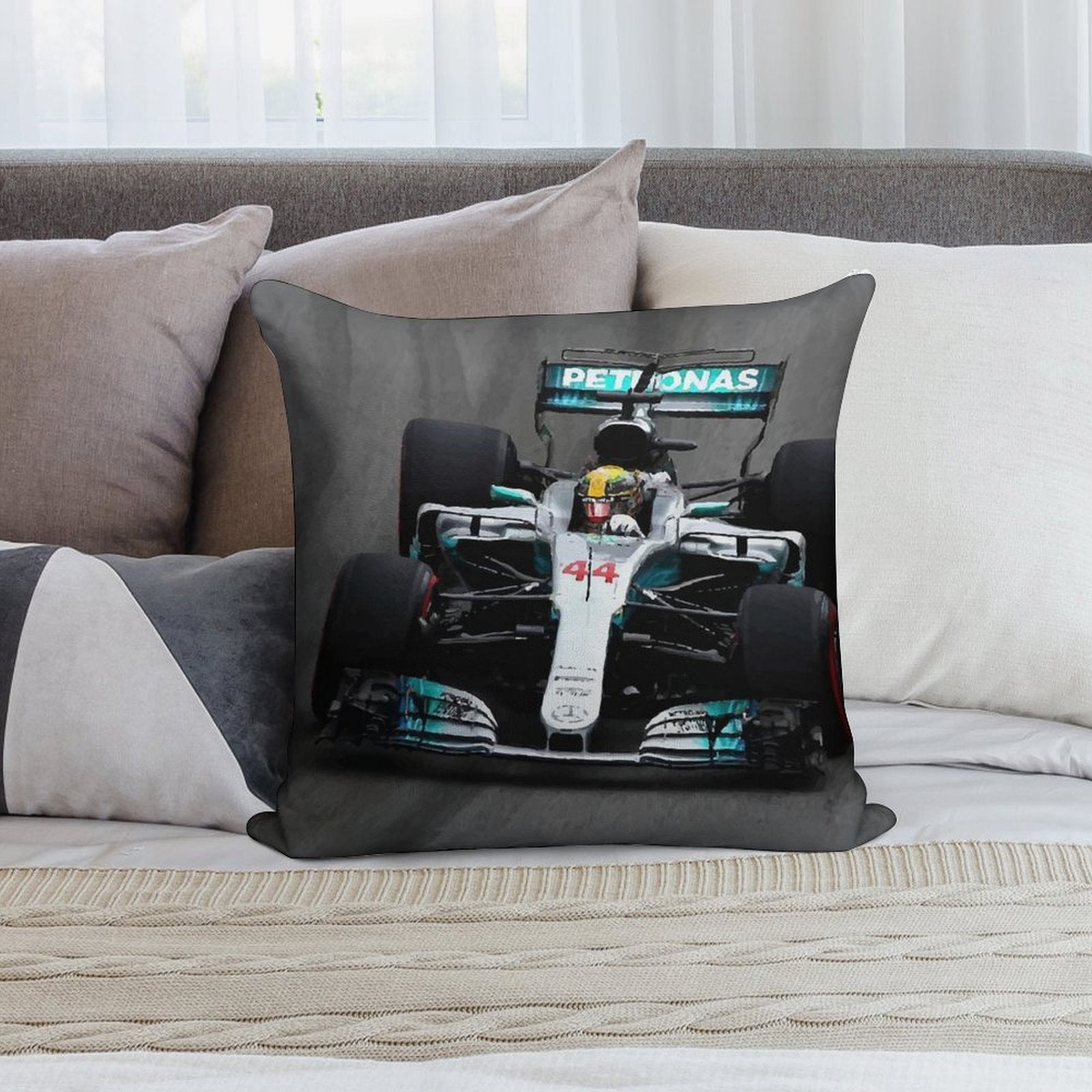 Lewis Hamilton 44 - Digital Art Soft Multiple Sizes Throw Pillow