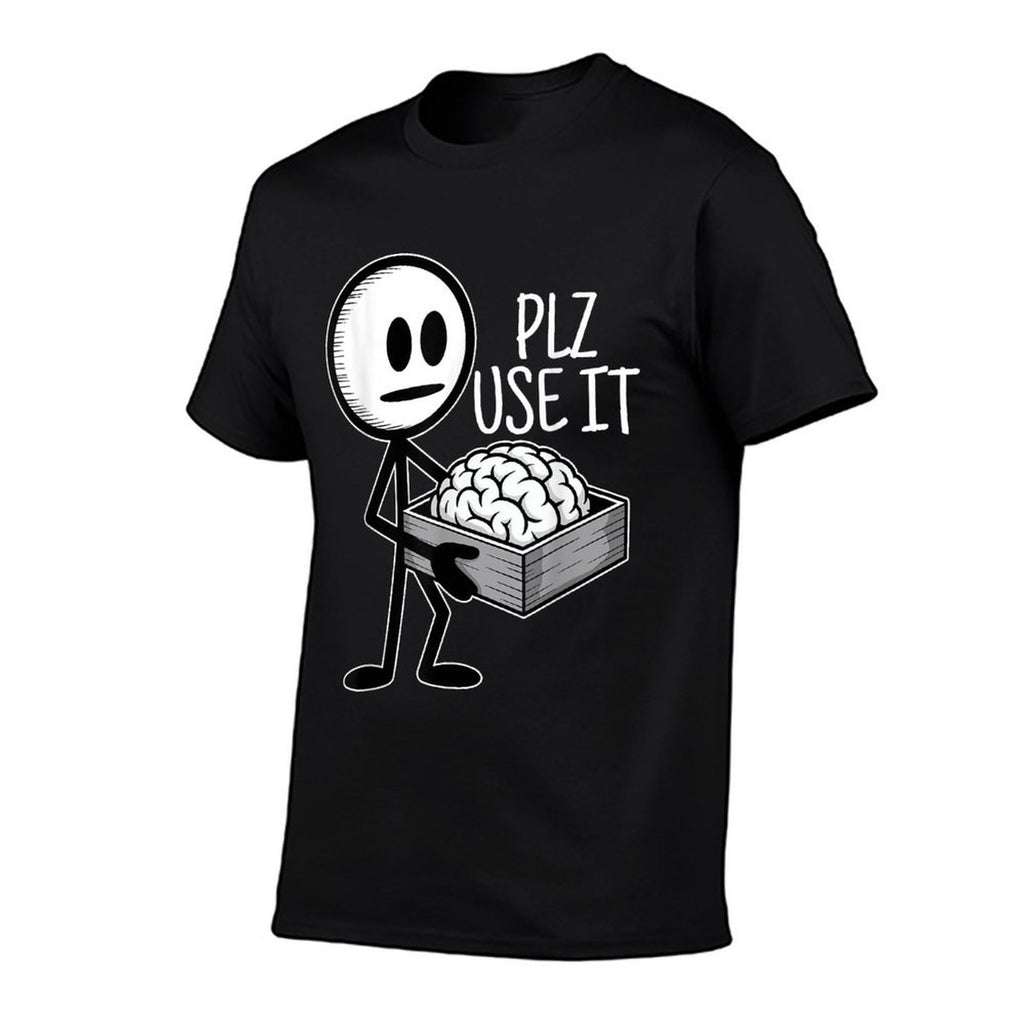 Plz Use It Funny Humor Sarcastic Please Use Your Brain  Vintage-inspired T-Shirt