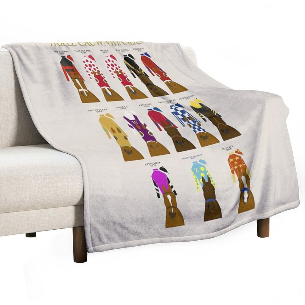 Horse Racing Triple Crown Winners 1919-2018 Quick-dry Throw Blanket