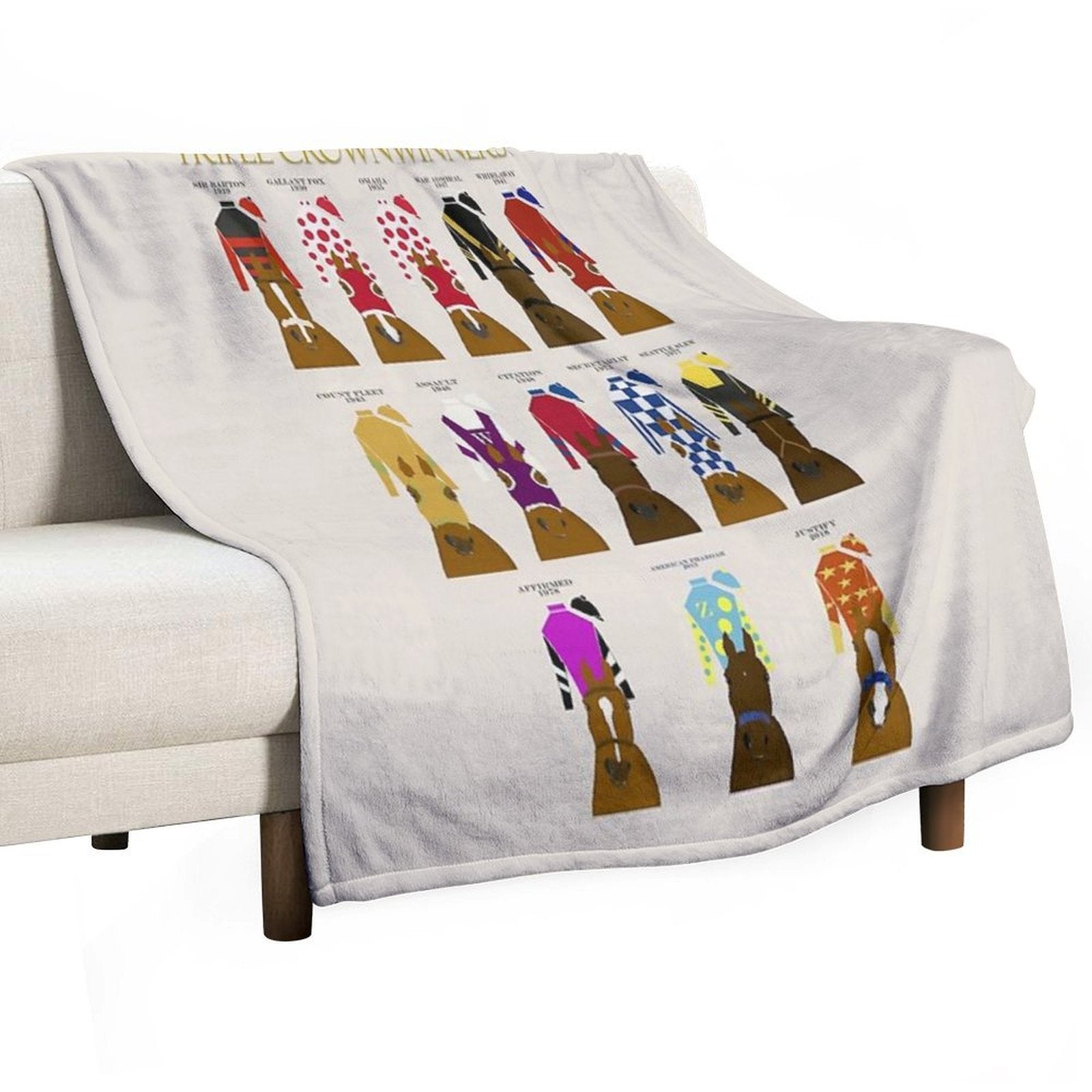 Horse Racing Triple Crown Winners 1919-2018 Quick-dry Throw Blanket