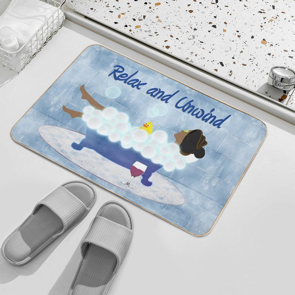 Lady In Tub In Blue  Pet-Safe Bath Mat
