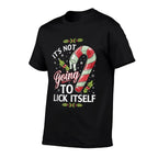 Its Not Going to Lick Itself Funny Christmas  Ribbed Collar T-Shirt