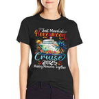 Honeymoon Cruise 2025 Just Married Matching Couples Vacation  Soft T-Shirt