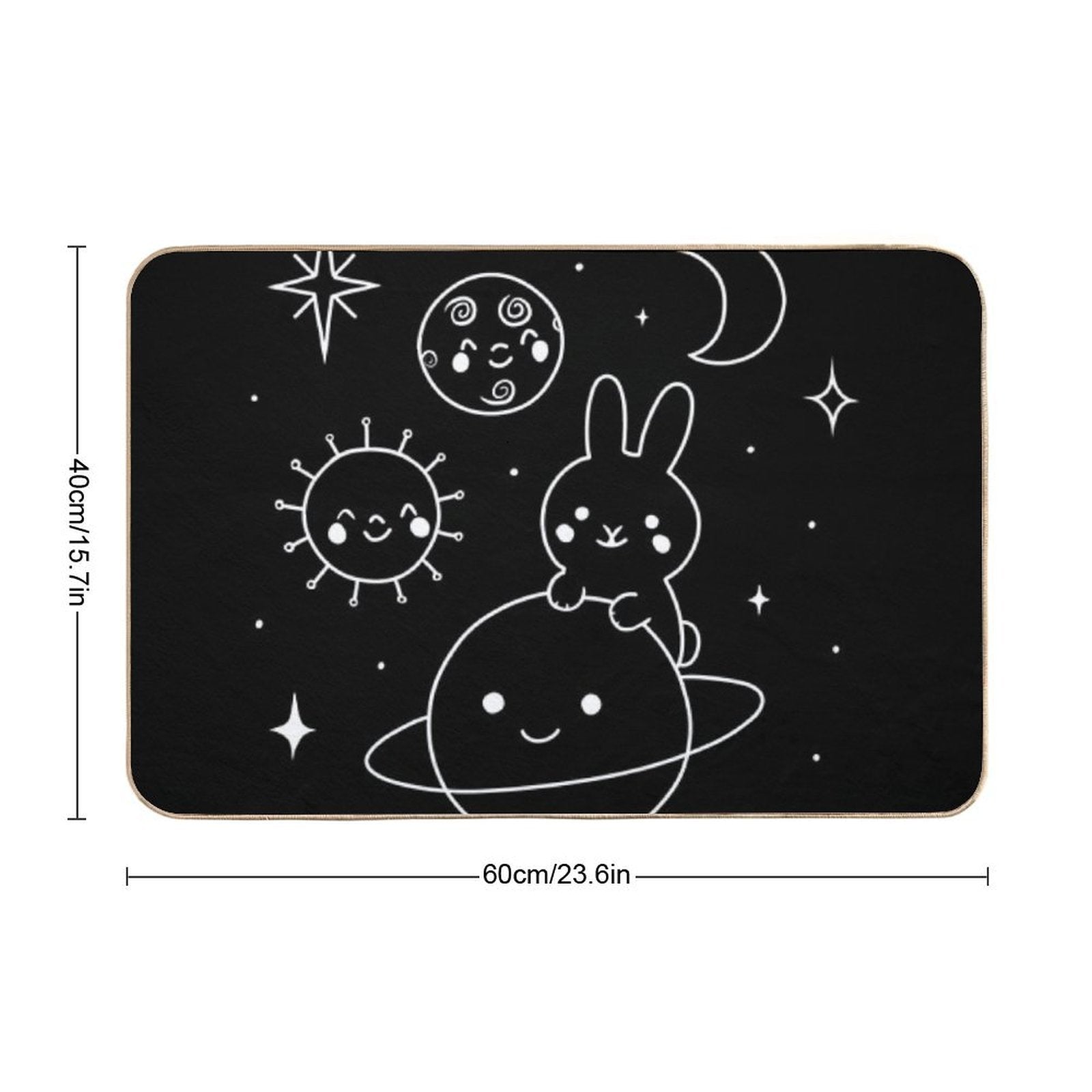 Hop Into The Cosmos (White)  Slip-Resistant Bath Mat