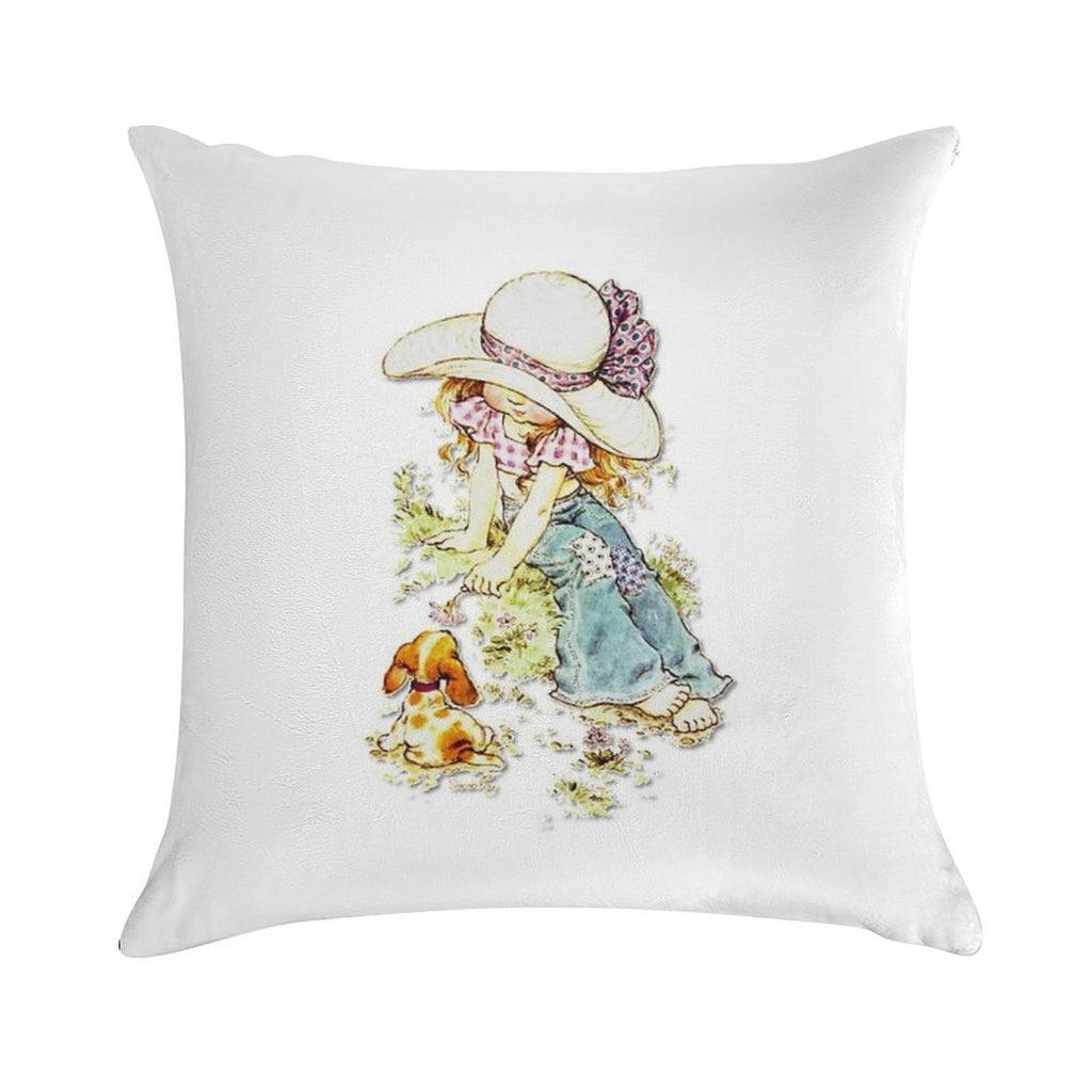 Sarah Kay with Puppy Soft Style Accent Throw Pillow
