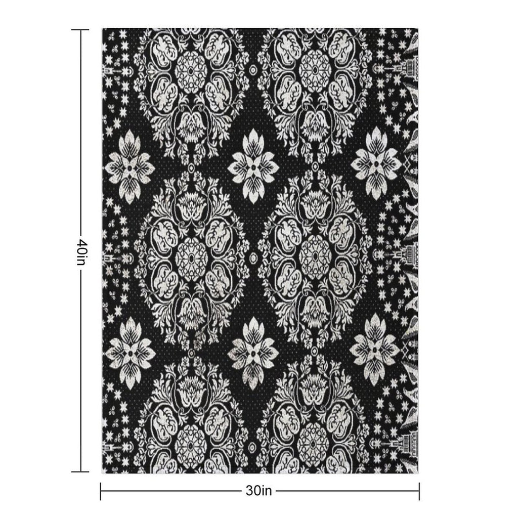 Vintage Bandana Coverlet Textile Print  Cali Boho  Bossy Cat Home Multi-functional Throw Blanket