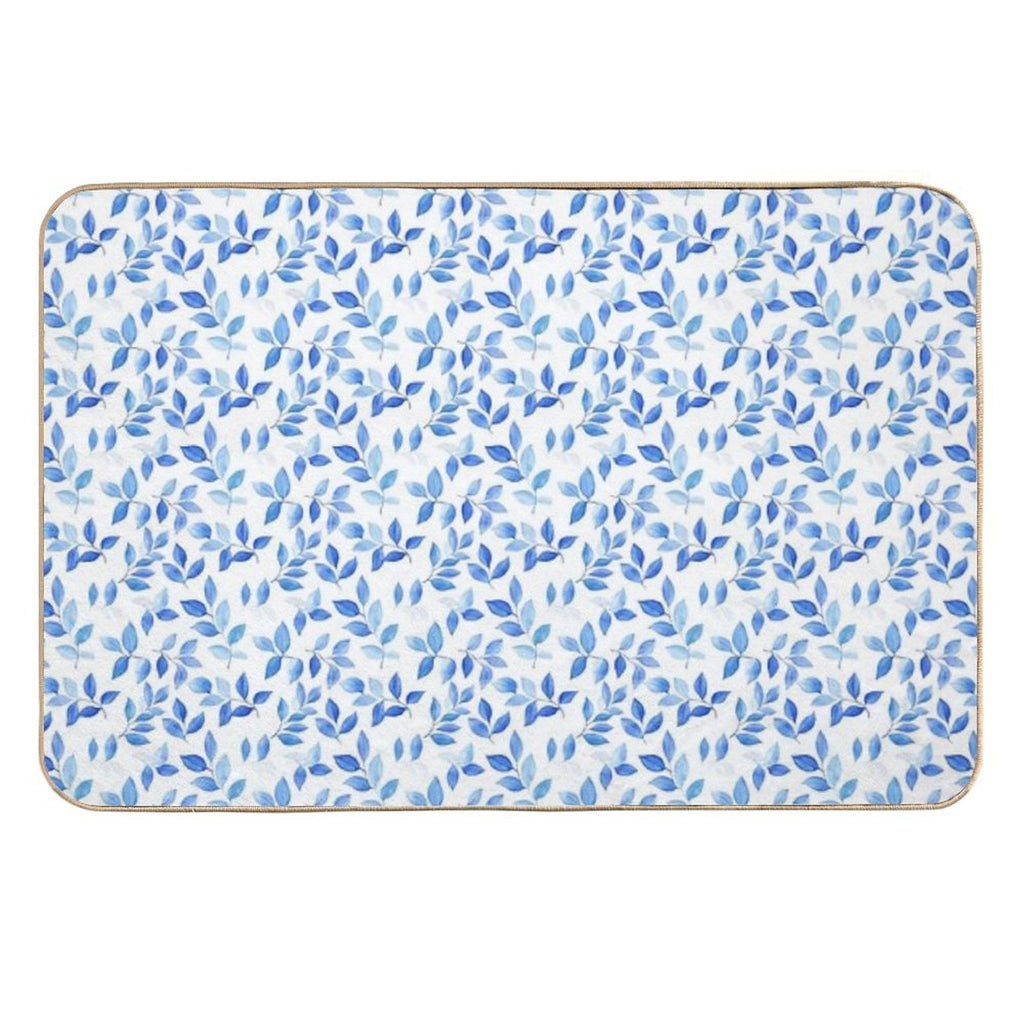 Floral Blue, Poetic Escape  Easy Maintenance Bath Mat