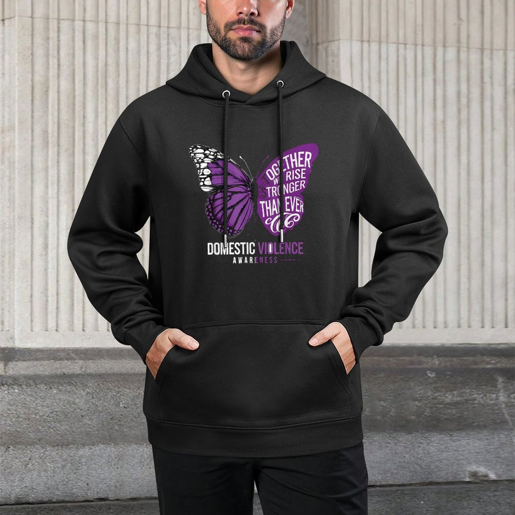 Purple Ribbon Domestic Violence Awareness Together We Rise Versatile Streetwear Hoodie