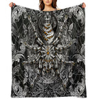 Spider Silver Black Eco-conscious Throw Blanket