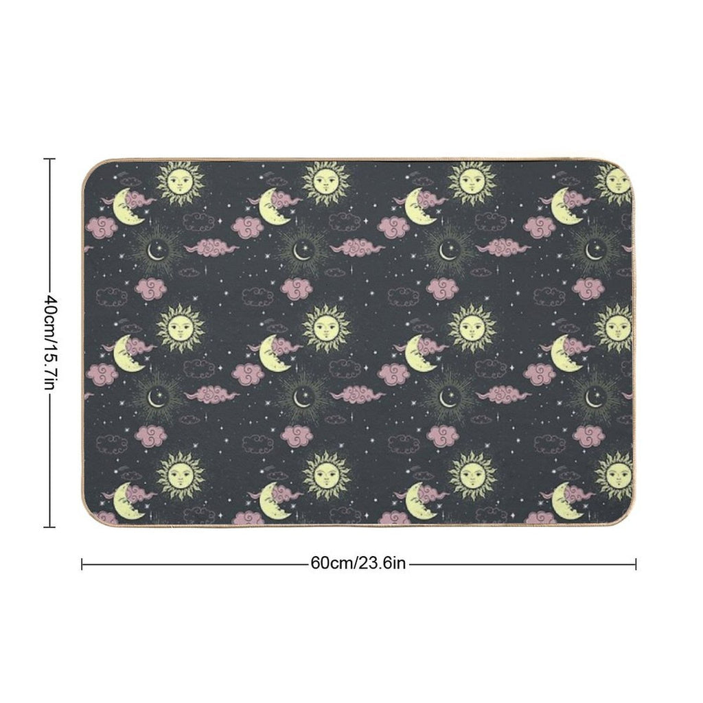 Stars Sun And Moon Durable Bath Mat