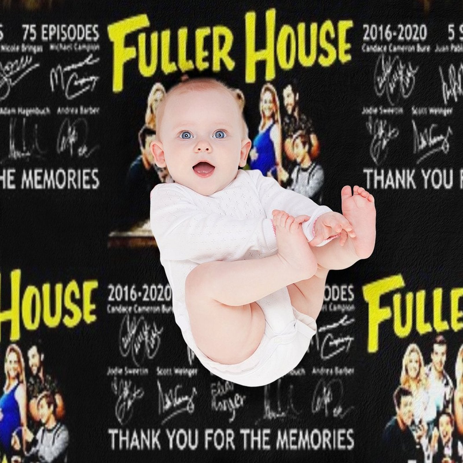 Fuller House All Cast Signed 2016-2020 5 Seasons Thank You for The Memories Eco-conscious Throw Blanket