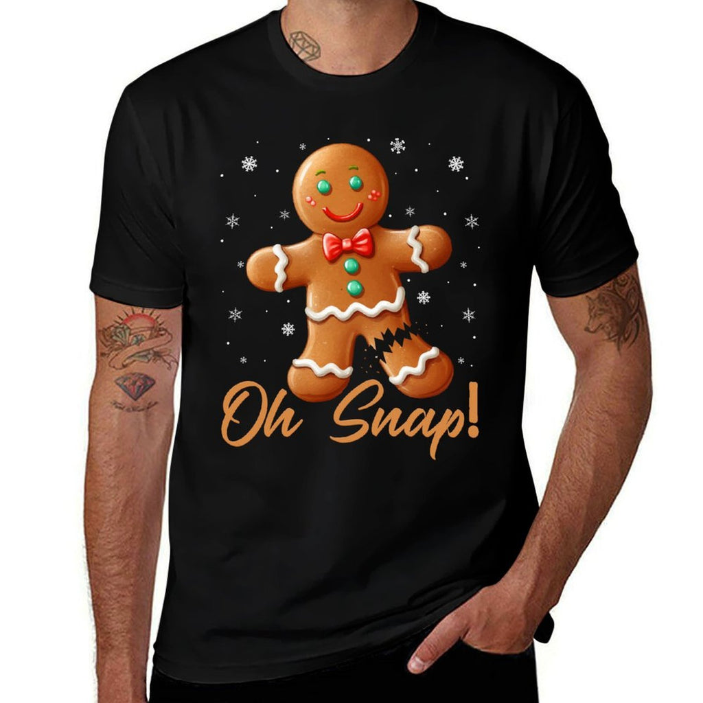 Funny Oh Snap Gingerbread Cookie Christmas  Trendy Pattern T-Shirt