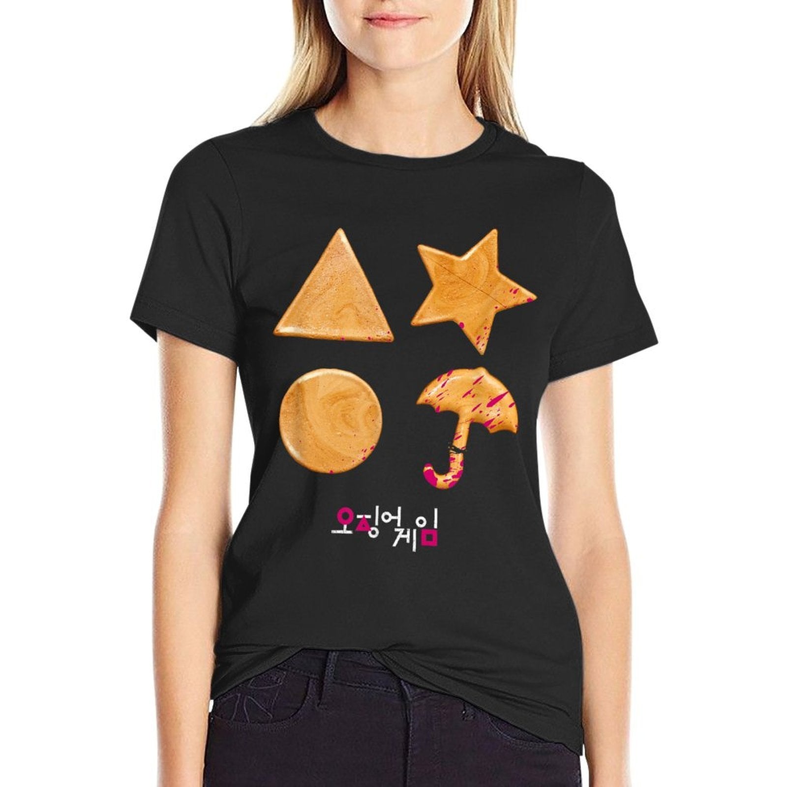 Squid Game Sugar Honey Combs Blood Cookies  Cotton T-Shirt