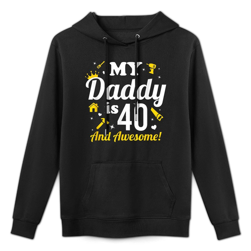 Dad 40th Birthday My Daddy Is 40 And Awesome 40th Birthday Medium-Weight Fabric Hoodie