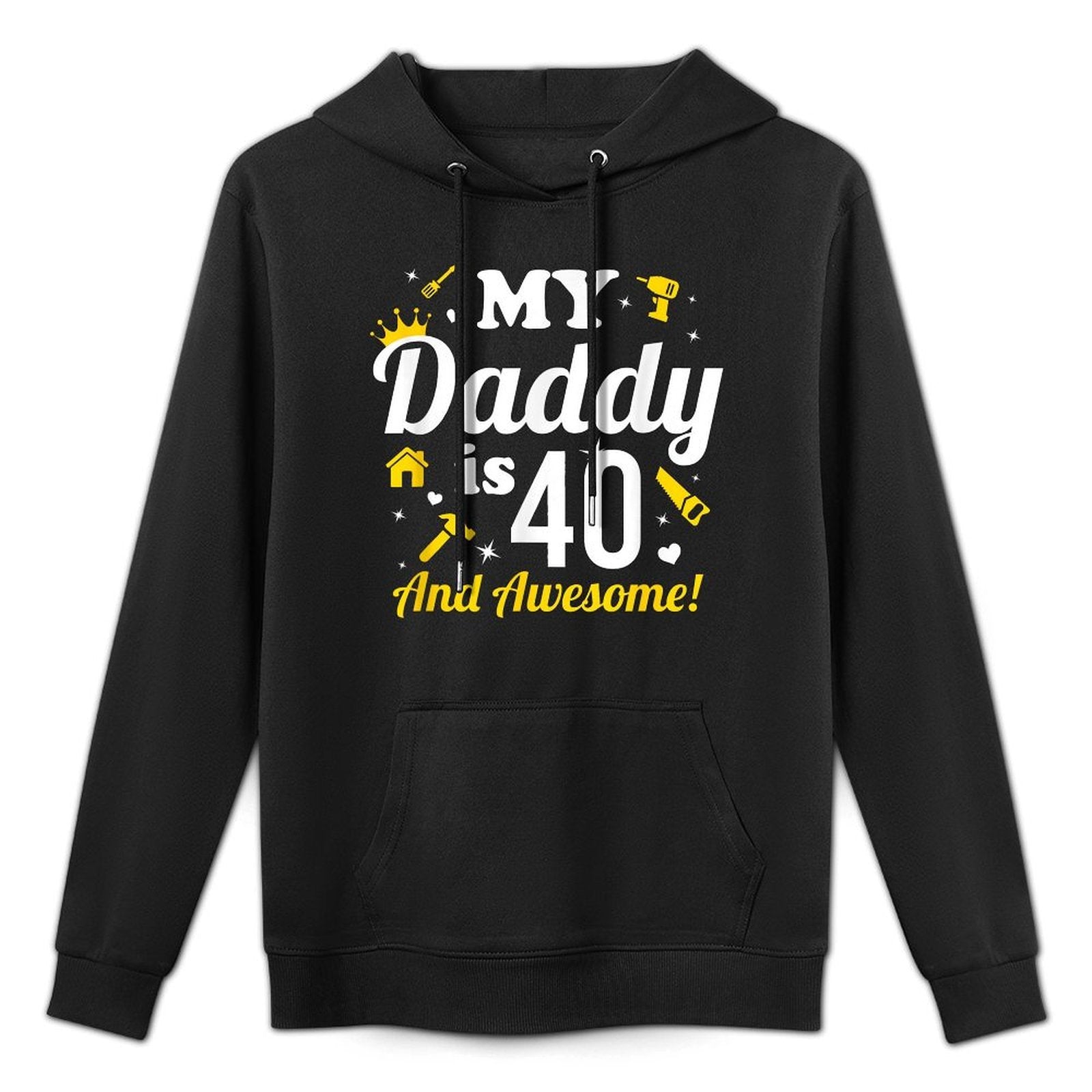 Dad 40th Birthday My Daddy Is 40 And Awesome 40th Birthday Medium-Weight Fabric Hoodie