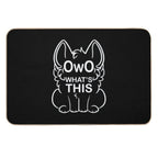 OwO What's This - White Text  Rapid-Drying Bath Mat