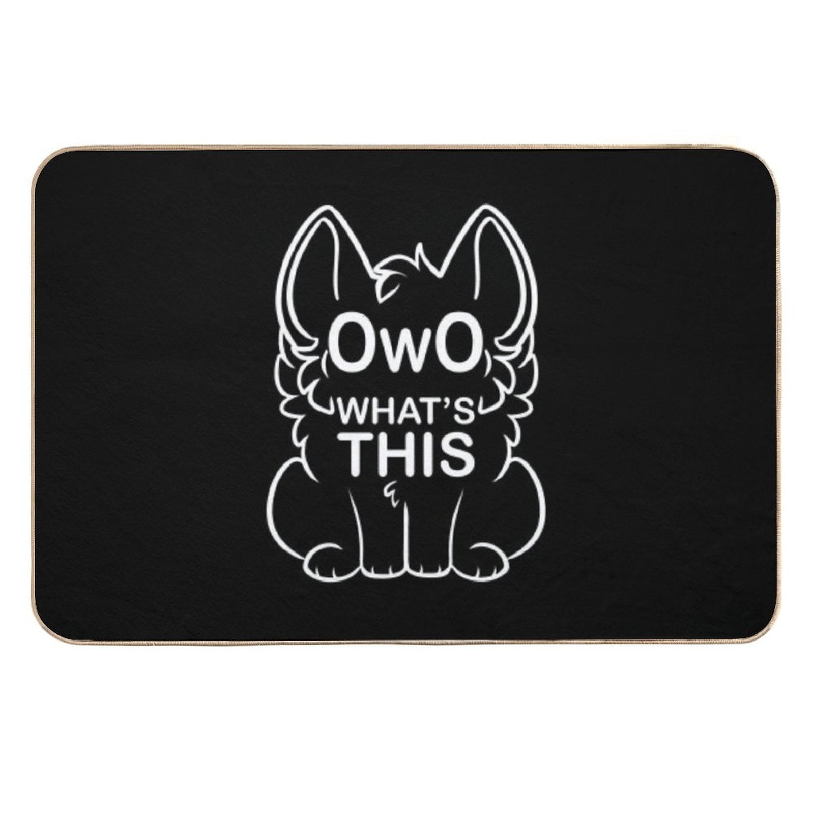 OwO What's This - White Text  Rapid-Drying Bath Mat