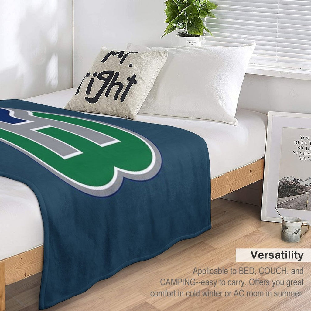 Vintage Hartford Hockey  Retro Whalers Sustainable Throw Blanket
