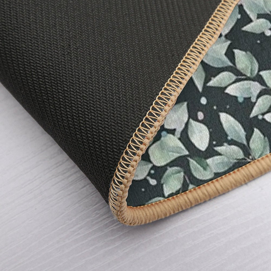 Eucalyptus Leaves Pattern. Botanical Seamless Illustration Is Good for Greeting Cards, Posters, Banners, Textile Print And Gift  Odorless Bath Mat