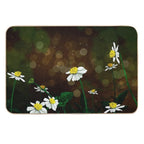 White Flowers  Easy Maintenance Bath Mat