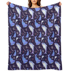 Brucie Blahaj Shark Under The Sea Pattern Comfort Throw Blanket