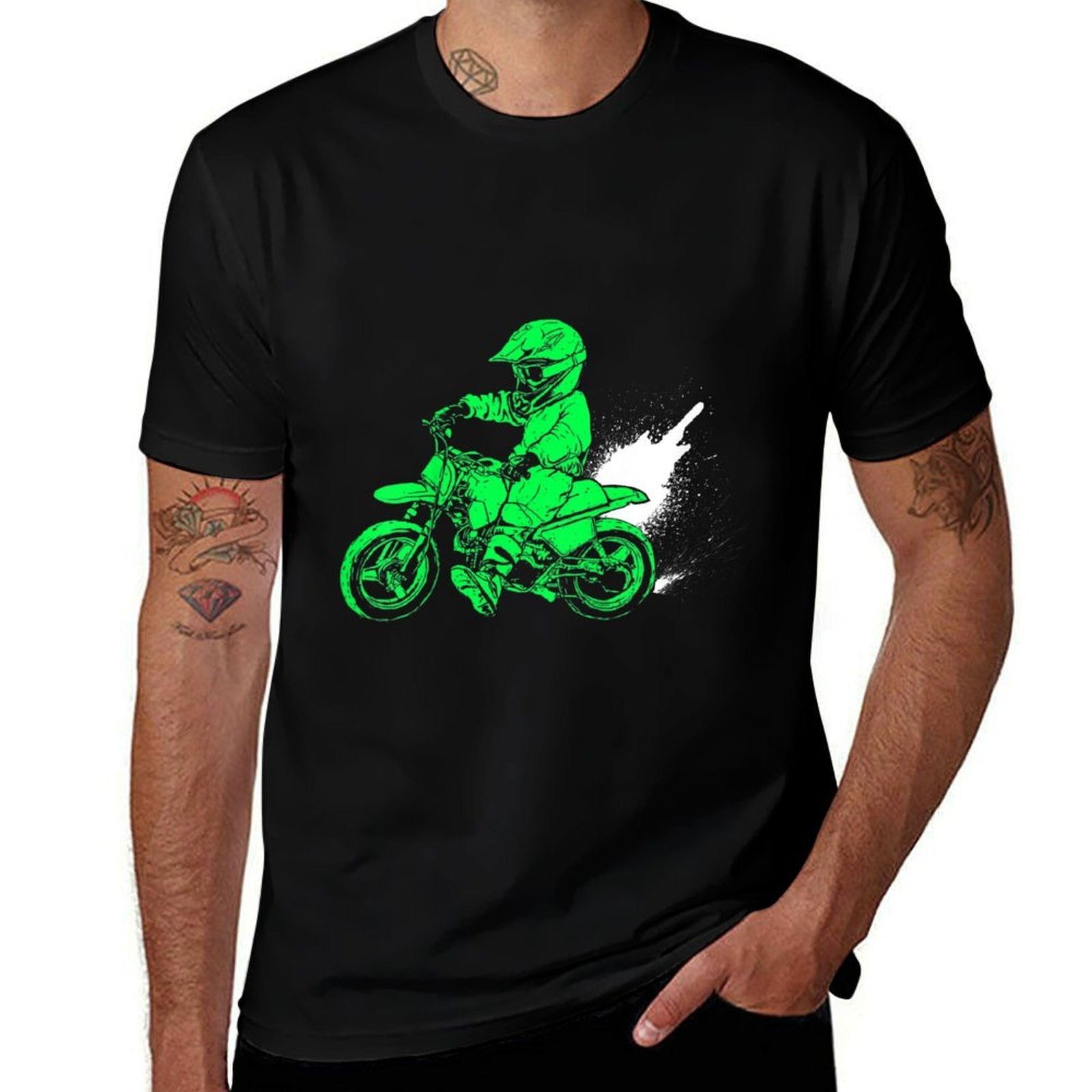 Kids Funny Youth Dirt Bike Boyss Dirtbike Motocross Racing  Slim-fit Cut T-Shirt