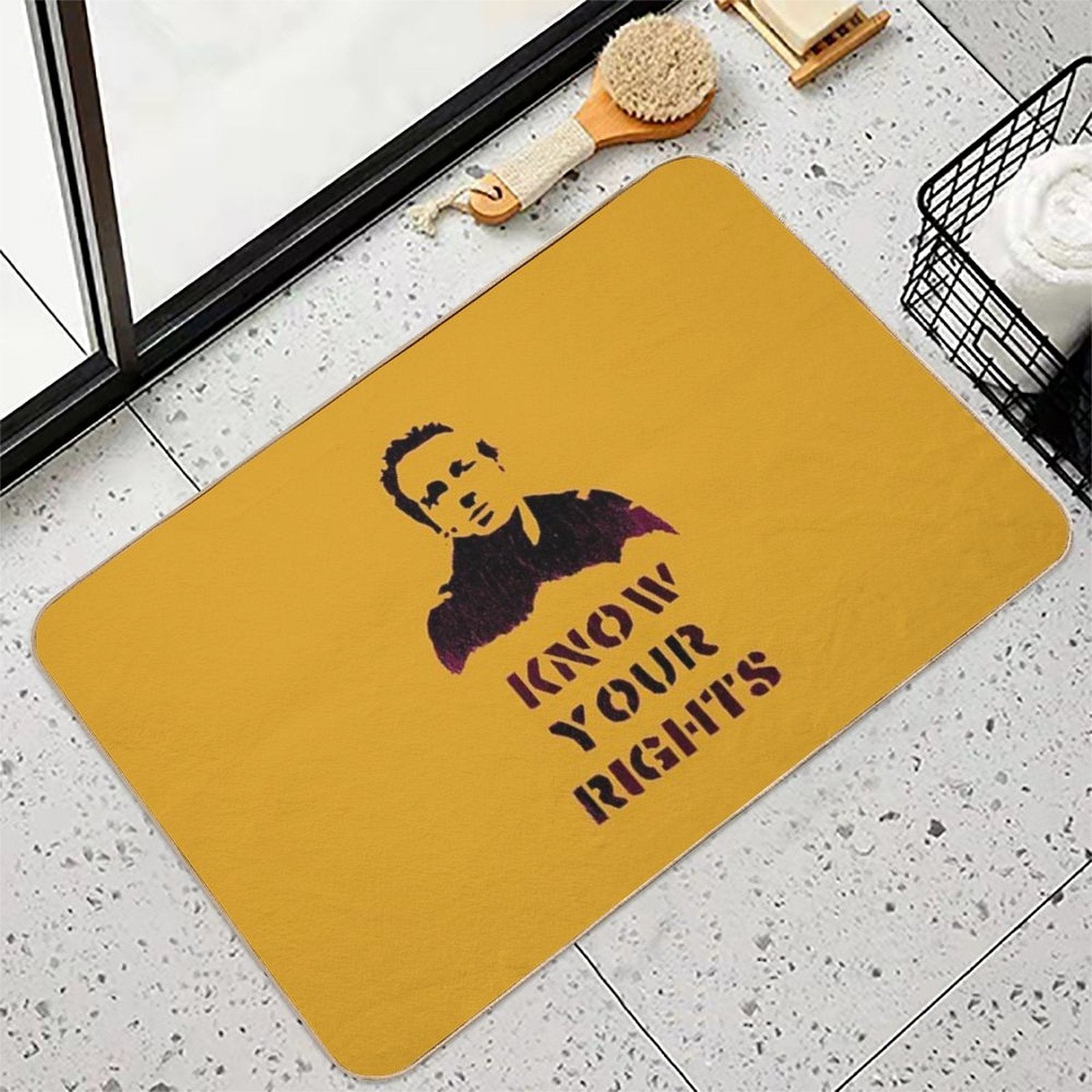 Strummer  ~ #Know Your Rights  Absorbent Bath Mat