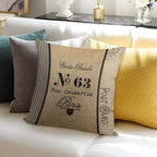 Vintage Burlap Ticker Look Paris France Soft Luxury Feel Throw Pillow