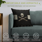 Pirate Skulls - Black Soft Skin-Friendly Throw Pillow