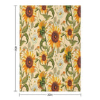 Sunflowers 70s Vintage Golden Retro Pattern, Yellow And Orange Flowers Multi-functional Throw Blanket